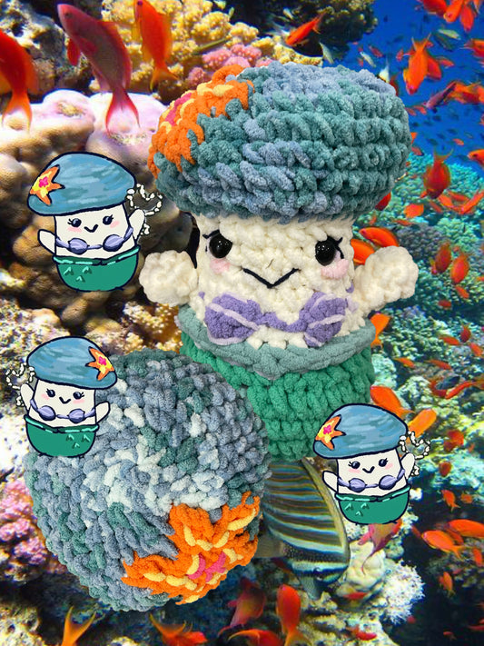 Aquamarine the Mermaid Mushroom Pal **MADE TO ORDER**